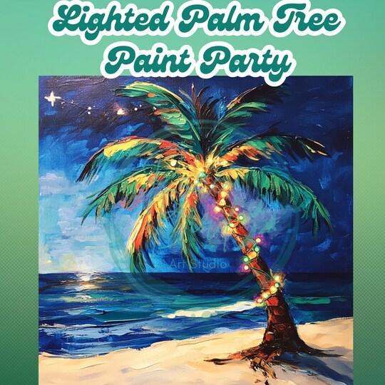 Lighted Palm Tree Paint Party